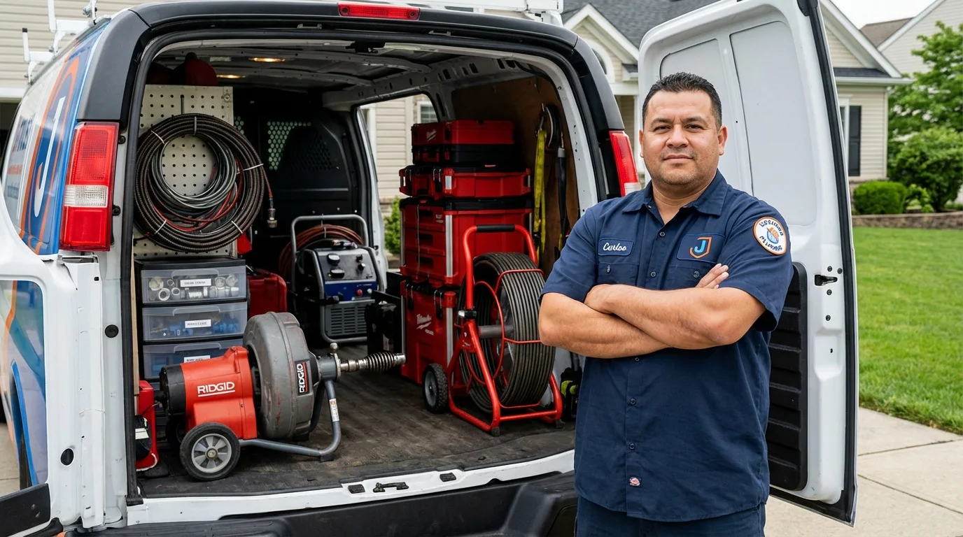 Professional drain cleaning equipment and Johns Plumbing LLC plumber in Dry Ridge