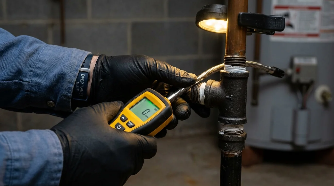 Gas leak detection with electronic sniffer by Johns Plumbing LLC in Dry Ridge