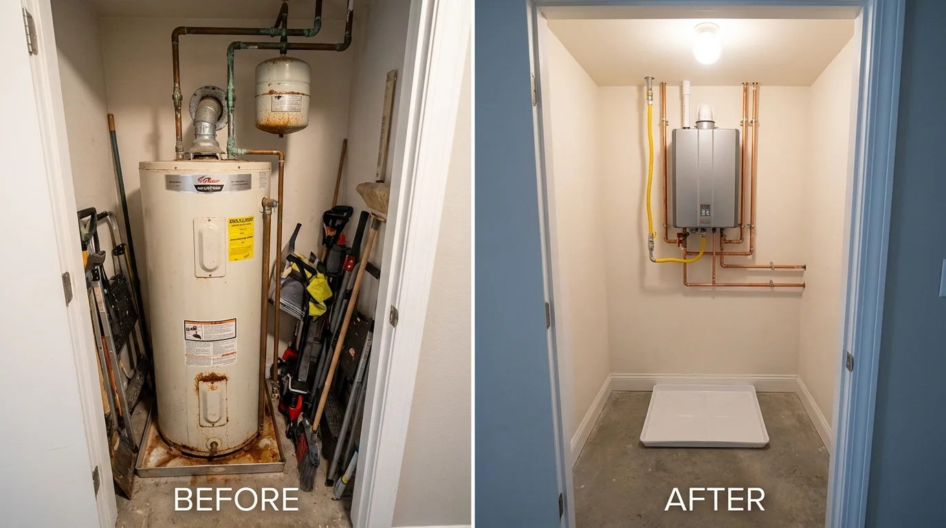 Tank water heater versus wall-mounted tankless unit comparison for Dry Ridge, KY homeowners