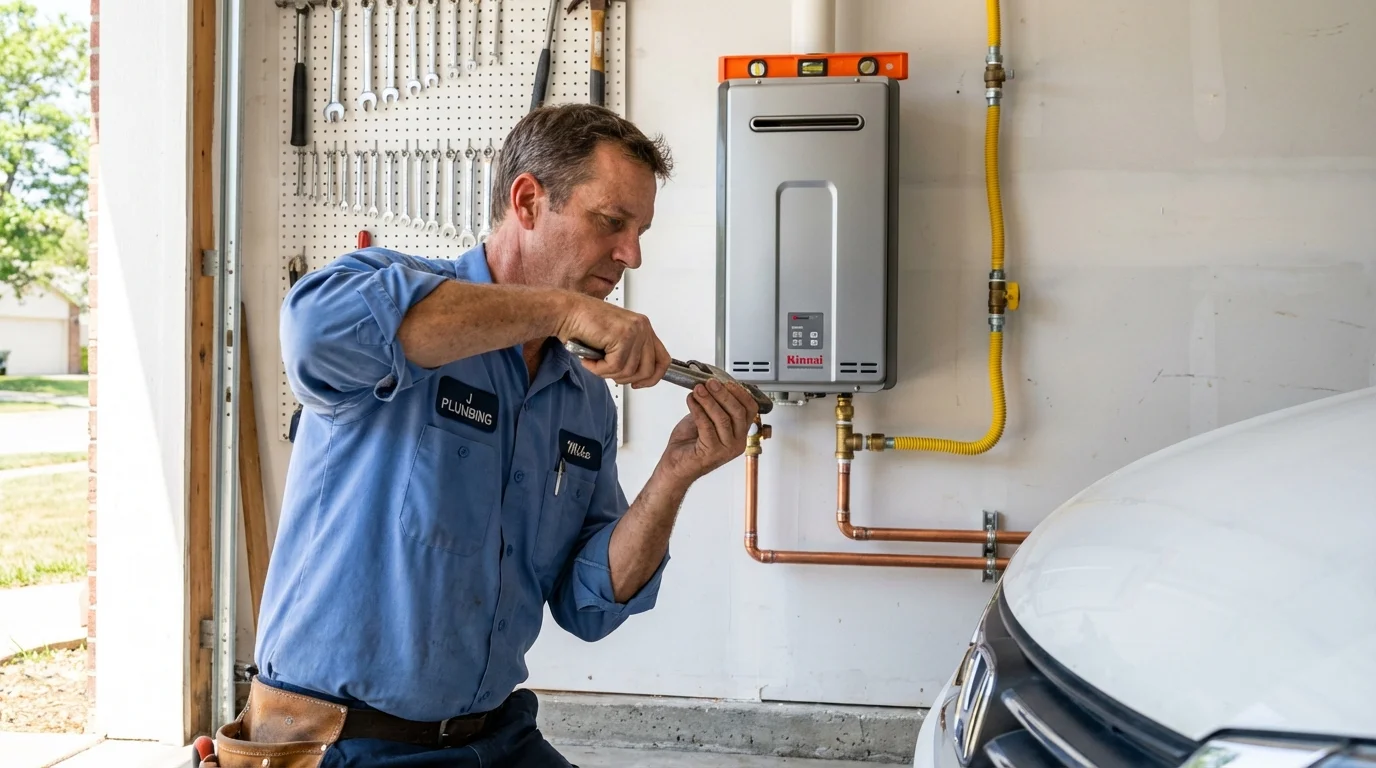 Tankless water heater installation by a Johns Plumbing LLC plumber in Dry Ridge